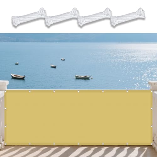 Sonnensegel Wasserdicht Sonnenschutz 300 x 520 cm Rechteckig Wasserdicht 98% UV Schutz Sunsail mit Ösen Und Befestigungsseile für Balkon Garten, Sandgelb Sonnensegel Wasserdicht Sonnenschutz 300 x 520 cm Rechteckig Wasserdicht 98% UV Schutz Sunsail mit Ösen Und Befestigungsseile für Balkon Garten, Sandgelb von XUEXIAOH