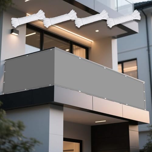 Sonnensegel mit Ösen Nach Maß 180 x 225 cm Rechteckig Wasserdicht 98% UV Schutz Schattiernetz mit Ösen mit Und Befestigungsseile für Balkon Terrasse, Hellgrau Sonnensegel mit Ösen Nach Maß 180 x 225 cm Rechteckig Wasserdicht 98% UV Schutz Schattiernetz mit Ösen mit Und Befestigungsseile für Balkon Terrasse, Hellgrau von XUEXIAOH