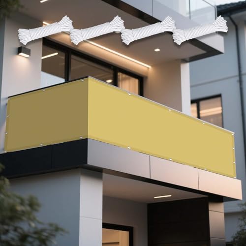 Sonnensegel mit Ösen Nach Maß 250 x 365 cm Rechteckig Wasserdicht 98% UV Schutz Schattiernetz mit Ösen mit Und Befestigungsseile für Balkon Terrasse, Sandgelb Sonnensegel mit Ösen Nach Maß 250 x 365 cm Rechteckig Wasserdicht 98% UV Schutz Schattiernetz mit Ösen mit Und Befestigungsseile für Balkon Terrasse, Sandgelb von XUEXIAOH