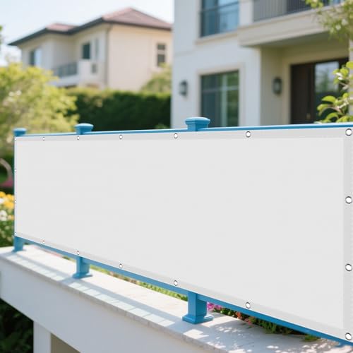 Sonnensegel mit Ösen Nach Maß 320 x 720 cm Rechteckig Wasserdicht Sonnenschutz Windschutz Sichtschutz Balkon mit Ösen Ohne Bohren mit Seil für Patio Hinterhof Rasengarten, Weiß Sonnensegel mit Ösen Nach Maß 320 x 720 cm Rechteckig Wasserdicht Sonnenschutz Windschutz Sichtschutz Balkon mit Ösen Ohne Bohren mit Seil für Patio Hinterhof Rasengarten, Weiß von XUEXIAOH