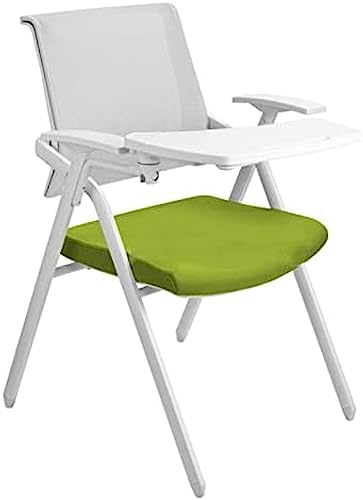 Klappstuhl, Schulungsstuhl mit Tischplatte, Konferenzstuhl, faltbar, mit Schreibtafel, für Mitarbeiter, Studenten, Besprechungsraum, Rückenlehne, Schulungskurs, grün von XUEYEDI