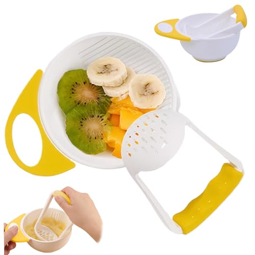 Babynahrungsmittelhersteller mit Grifffuttergröße großer Kapazität Baby-Püre-Hersteller mit Masher nicht rutscher Hitzebeständiger Mühle für neue Eltern von XUEYEGONGJI