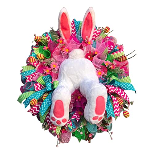 XUEYEGONGJI Hasen Dekokranz Osterhasenkranz Süßer Hasenpo mit Ohren Kranz Schaumkranz Ornamente Frühlingskranz Deko XUEYEGONGJI Hasen Dekokranz Osterhasenkranz Süßer Hasenpo mit Ohren Kranz Schaumkranz Ornamente Frühlingskranz Deko von XUEYEGONGJI