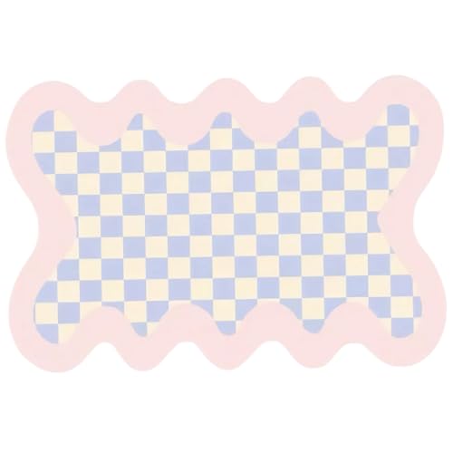 Mädchen karierter Teppich, 2,6*3,9-Fuß-Teppich mit lila weißen Schachbrettmustern, große Flächen nicht rutschende, spezielle, wellige Bodenmatten Ein modernes einfaches Dekorativ für das Wohnzimmer Mädchen karierter Teppich, 2,6*3,9-Fuß-Teppich mit lila weißen Schachbrettmustern, große Flächen nicht rutschende, spezielle, wellige Bodenmatten Ein modernes einfaches Dekorativ für das Wohnzimmer von XUEYEGONGJI