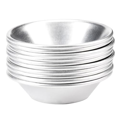 Puto Molder Eiertart Formen 10 Prozent wiederverwendbares Nicht -Stick -Runde Mini -Torten -Dosen, Nahrungsmittelqualität Aluminium Puto Molder -Tartlets Dessert Backformen Backware für Min von XUEYEGONGJI