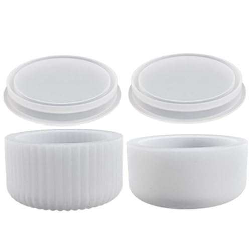 Silikonpflanzerform mit Deckel 2pcs Silikonkerzenform mit Nicht-Stick-Betonpflanzgefäße flexible Blumentopfform für Kerzenhalter und Vase-Betonguss, Formen, Formen von XUEYEGONGJI