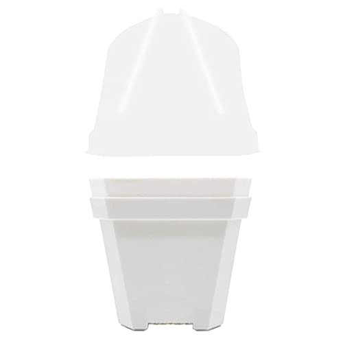 XUEYEGONGJI Pflanztopf Kindergarten Pflanze Pflanztopf Gartenart Startkämpferschale Pflanzbehälter Container Tasse mit Feuchtigkeit Kuppel wiederverwendbares quadratisch weiß S von XUEYEGONGJI