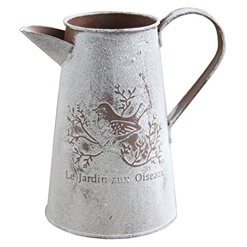 XUEYEGONGJI Vintage Mehlbehälter Ornament Blumenbehälter Ornament Eisen Vase Blumenbehälter Blumenhalter Krug für Hausgarten Dekoration Style11 von XUEYEGONGJI