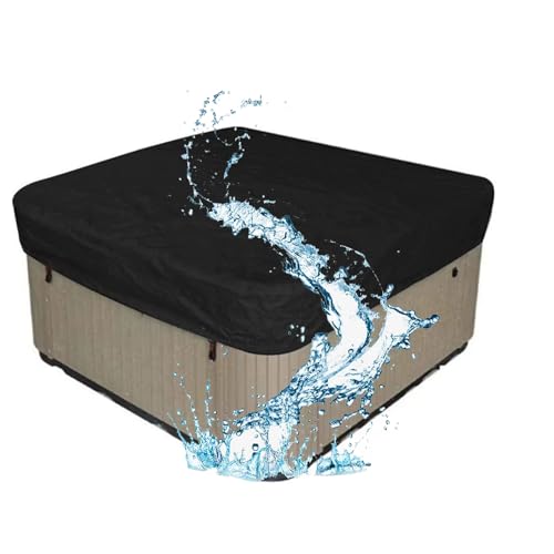 Abdeckung Whirlpools,Whirlpool-Abdeckung Hot Tub Abdeckung für Garten WhirlpoolWhirlpool-Abdeckung FüR Stock Tank Pool,Poolabdeckung Oxford Wasserdicht Mit Kordelzug(Size:260x160x20CM,Color:Black) von XUHCLY