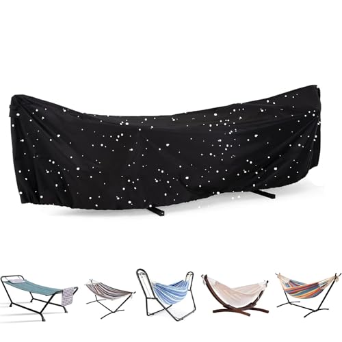 Wasserdicht Hängematte Schutzhülle,Hängematte Abdeckung,Schutzhülle für Hängematten,Garten Wasserdicht Staubdichter UV-geschützter Hängemattenständer-Abdeckung (Size:210D-370x140x93cm,Color:Black) von XUHCLY
