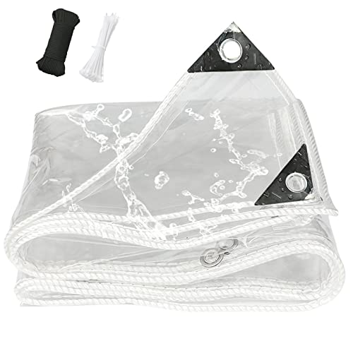 Transparente Plane Wetterfeste Faltbar Planen Abdeckplane mit ösen 2mx3.5m PVC Glas Klare wasserdichte Tarps 450g/m² Durchsichtig seitenteile Tarpaulin Für Gartenmöbel,Kältebeständig,Regenfest von XUIAQZW