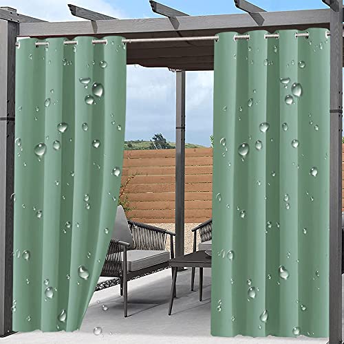 XUIAQZW Outdoor Vorhang Wetterfest Wasserdicht mit Vorhangseil -80x180(BxH) cm Edelstahltülle - Sichtschutz Sonnenschutz für Balkon Terrasse Veranda Pergola Gartenlaube Outdoor Vorhänge Ösenvorhang von XUIAQZW