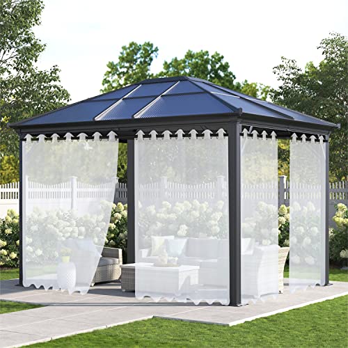 XUIAQZW Outdoor Vorhang Wetterfest mit Ösen Weiß Transparent (2 Stücke) 160x170(BxH) cm Terrasse Vorhänge Outdoor Gardinen Wasserdicht Sonnenschutz von XUIAQZW