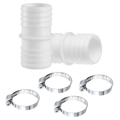 2 Stk Schlauchverbinder 38mm auf 38mm, Poolschlauch 38mm Verbinder, Pool Schlauchadapter, Poolschlauch Schlauchverbinder Adapter, Doppelschlauchtülle Pool Adapter, mit 4 Edelstahl Schlauchschellen von XUIIOSOOKP