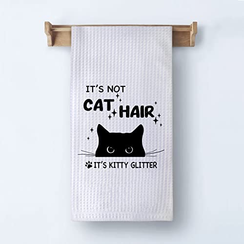 XUISWELL Kitty Glitter Küchentuch, lustige schwarze Katze, dekoratives saugfähiges Trockentuch, Geschenke für Katzenliebhaber XUISWELL Kitty Glitter Küchentuch, lustige schwarze Katze, dekoratives saugfähiges Trockentuch, Geschenke für Katzenliebhaber von XUISWELL