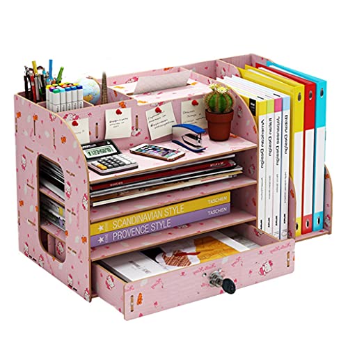XUJIAM Bücherregal, klassifiziertes Aufbewahrungs-Studenten-Desktop-Bücherregal, kleines mehrstöckiges Kinderregal, Arbeitszimmer-Aufbewahrungs-Bürobedarf von XUJIAM