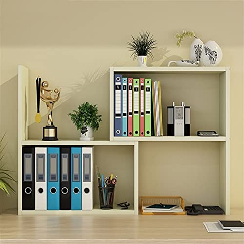 XUJIAM Desktop-Bücherregal, einfaches Schreibtischregal für Kinder, Büro, Studentenwohnheim, Wandaufbewahrung, Bücherregal (Farbe: Beige, Größe: 43 x 20 x 40 cm) von XUJIAM
