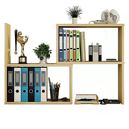 XUJIAM Desktop-Bücherregal, einfaches Schreibtischregal für Kinder, Büro, Studentenwohnheim, Wandaufbewahrung, Bücherregal (Farbe: Natur, Größe: 43 x 20 x 40 cm) von XUJIAM