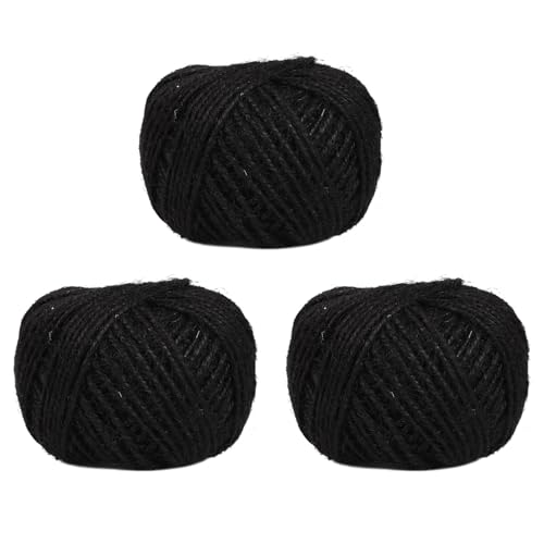 XUJIAN 3Stück 50m String Fuer Scrapbooking Gartenarbeit - Schwarz von XUJIAN
