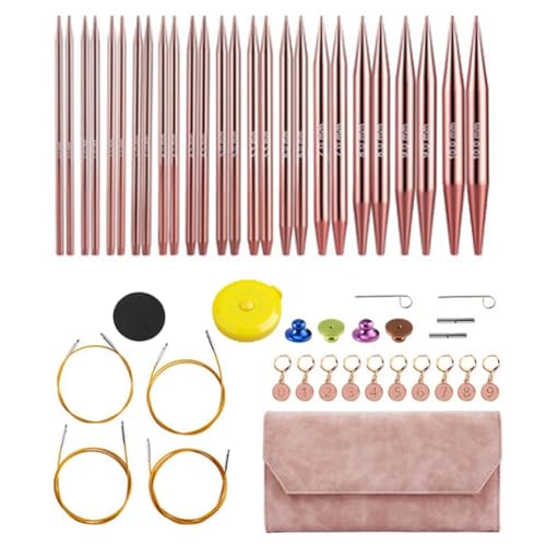 XUJIAN Auswechselbare Näh- und Häkelnadeln Aus Aluminium, Rundstricknadel-Set, Webgarn, Strickwerkzeuge, Webset B XUJIAN Auswechselbare Näh- und Häkelnadeln Aus Aluminium, Rundstricknadel-Set, Webgarn, Strickwerkzeuge, Webset B von XUJIAN
