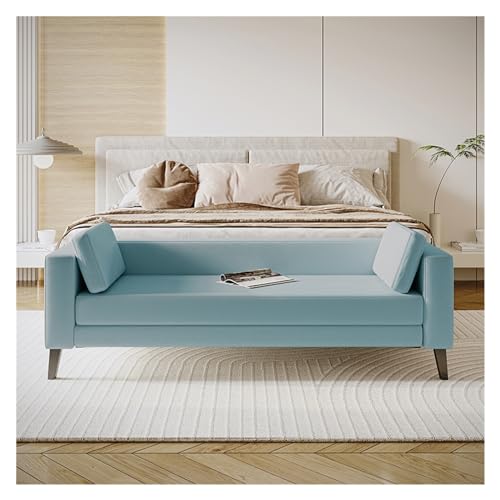 XUJUAN-0227 Ende der Bettbank Stoff-Schlafzimmerbank for das Ende des Bettes, Moderne gepolsterte Ottoman-Bank, Lange Eingangsbank for Badezimmer, Wohnzimmer, Foyer, Innenbereich(Blue) von XUJUAN-0227