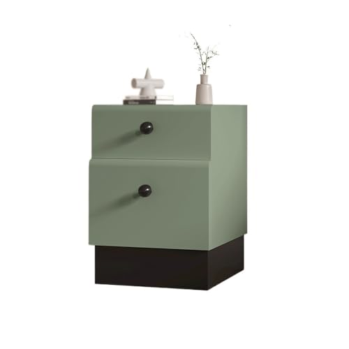 XUJUAN-0227 Kommode Kleiner Nachttisch aus Holz, grün, schmale Seitenklammer, Nahtschrank, schwarz, minimalistisch(Klein) von XUJUAN-0227
