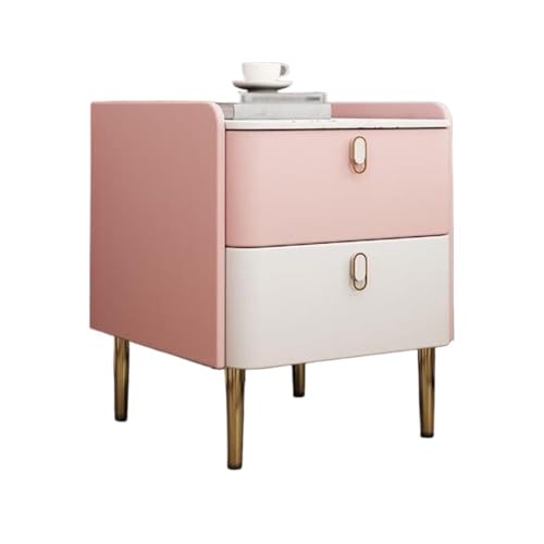 XUJUAN-0227 Kommode Massivholz Extra schmal Nachttisch Klein Modern Licht Luxus Schlafzimmer Aufbewahrungsschrank Rosa(XS) von XUJUAN-0227
