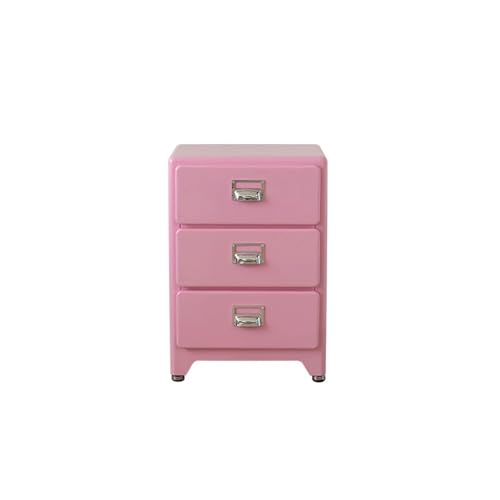 XUJUAN-0227 Kommode Massivholz Nachttisch Schlafzimmermöbel minimalistische Lagerung kleine Vintage Wohnzimmer Sideboard(Pink) von XUJUAN-0227