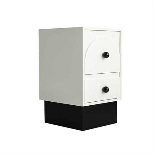 XUJUAN-0227 Kommode Nachttisch aus Massivholz Schwarz-weißes Farbschema Aufbewahrungsschrank mit Zwei Schubladen for Wohnzimmer, Schlafzimmerschrank XUJUAN-0227 Kommode Nachttisch aus Massivholz Schwarz-weißes Farbschema Aufbewahrungsschrank mit Zwei Schubladen for Wohnzimmer, Schlafzimmerschrank von XUJUAN-0227