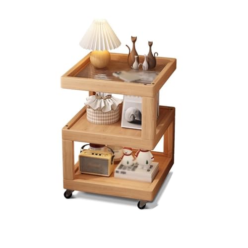 XUJUAN-0227 Kommode Nachttischregal, Abnehmbarer Nachttisch aus Massivholz, Schlichter moderner Kleiner Beistelltisch, multifunktionaler Aufbewahrungsschrank(Klein) von XUJUAN-0227