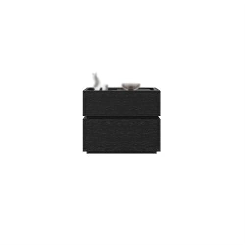 XUJUAN-0227 Kommode Nightstand, Solid Wood Storage Cabinet Sideboard with Two Drawers, Filing for Living Room, Bedroom and Study(Schwarz) von XUJUAN-0227