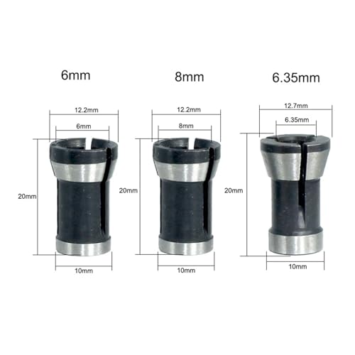 1PC & 3PC Hochpräzise Adapter-Spannzange For Holzfräser 8mm 6,35mm 6mm Spannzangenfutter Gravur-Trimmmaschine Fräser(3PC) von XUKQCVYC