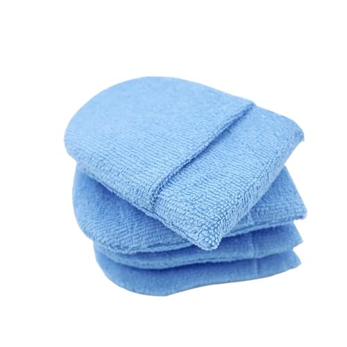 2/4/6 Stück Weiche Mikrofaser-Autowachs-Applikatorhandschuhe, Polierschwamm, Wachsschaum, Autowachs-Applikator-Pad, Auto-Detailreinigungswerkzeuge(4Pcs Blue) von XUKQCVYC