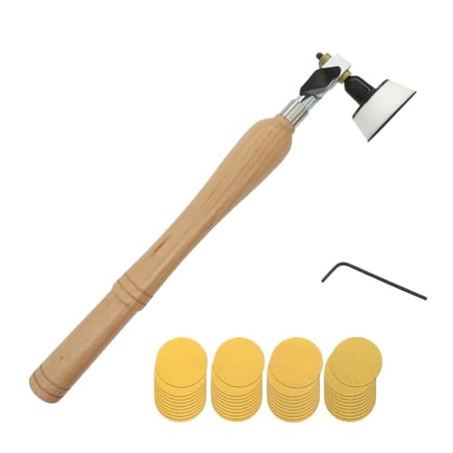 2 Zoll Durchmesser Schüsselschleifer Mit Schleifpapier Doppellagerkopf Und Schaumstoff-Klettschleifer Mit Dorn Und Hartholzgriff 42PC von XUKQCVYC