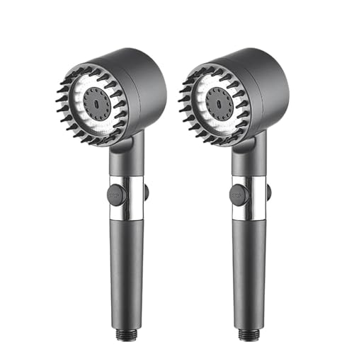 4 Modi Massage-Duschkopf Mit Silikonbürste Abnehmbarer Sprühpistolenmodus Handbrause Mit Hochdruck-Badezimmerbrause Mit Filter(2pcs shower head) von XUKQCVYC