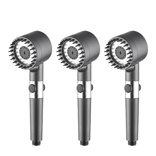 4 Modi Massage-Duschkopf Mit Silikonbürste Abnehmbarer Sprühpistolenmodus Handbrause Mit Hochdruck-Badezimmerbrause Mit Filter(3pcs shower head) von XUKQCVYC