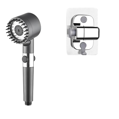 4 Modi Massage-Duschkopf Mit Silikonbürste Abnehmbarer Sprühpistolenmodus Handbrause Mit Hochdruck-Badezimmerbrause Mit Filter(Shower set 3) von XUKQCVYC