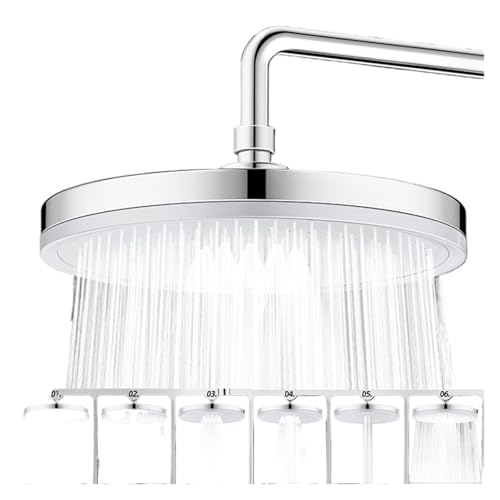 6 Modi Wasserfall-Duschkopf Hochdruck-Regendusche Überkopf-Regenduschkopf Badezimmer 360°-Drehung Großer Sprühduschkopf(Gun Gray) von XUKQCVYC