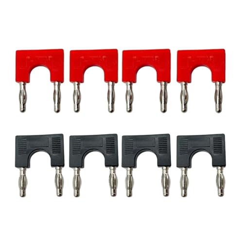 8 Stücke 4mm Bananenstecker Kurzschluss Stecker Elektrische Anschlussklemme Paar Adapter J.20004(4 Red 4 Black) von XUKQCVYC