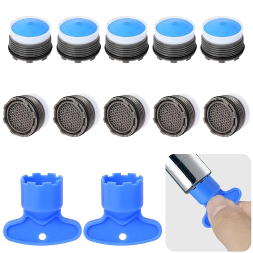 XULIERUX 10-teiliges Strahlregler-Set, M18,5 Strahlregler, Kunststoff-Wasserhahn-Perlator, Wasserhähne-Filter, mit 1 Strahlregler-Schlüssel, für Badezimmer, Küche XULIERUX 10-teiliges Strahlregler-Set, M18,5 Strahlregler, Kunststoff-Wasserhahn-Perlator, Wasserhähne-Filter, mit 1 Strahlregler-Schlüssel, für Badezimmer, Küche von XULIERUX