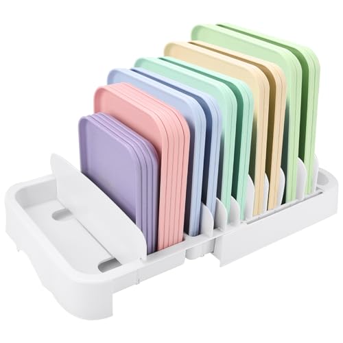 XULIERUX Topfdeckelhalter Aufbewahrung, Lunchbox Deckel Organizer, Tellerhalter, Küchenorganizer Schrank, Verstellbarer Schubladenorganizer 32-55cm Mit 8 Fächern XULIERUX Topfdeckelhalter Aufbewahrung, Lunchbox Deckel Organizer, Tellerhalter, Küchenorganizer Schrank, Verstellbarer Schubladenorganizer 32-55cm Mit 8 Fächern von XULIERUX
