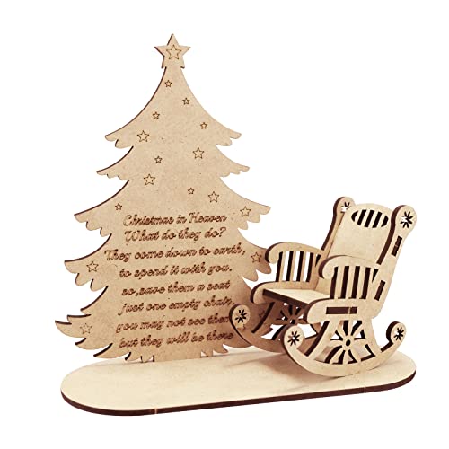 Kerzenständer aus Holz, rustikaler Kerzenständer mit personalisierbarem Stuhl, Merry Christmas in Heaven Memory Teelichthalter zum Gedenken an geliebte Menschen Kerzenständer aus Holz, rustikaler Kerzenständer mit personalisierbarem Stuhl, Merry Christmas in Heaven Memory Teelichthalter zum Gedenken an geliebte Menschen von XULIN