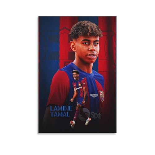 XULLONG Lamine Yamal Fußball-Kunst-Poster, Wandkunst, Schlafzimmer, Heimdekoration, hängendes Bild, Leinwandbild, 40 x 60 cm XULLONG Lamine Yamal Fußball-Kunst-Poster, Wandkunst, Schlafzimmer, Heimdekoration, hängendes Bild, Leinwandbild, 40 x 60 cm von XULLONG