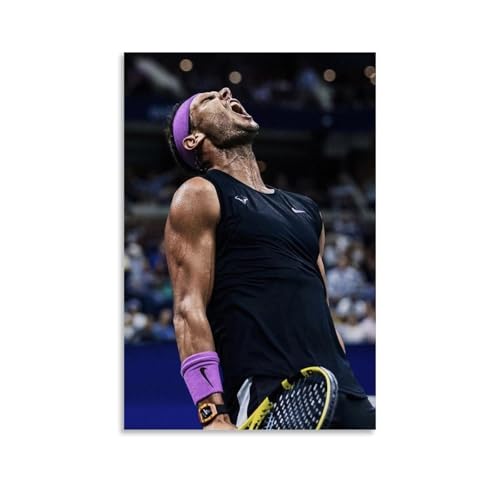 XULLONG Poster mit Rafael Nadal Tennissternen, dekoratives Gemälde, Leinwand, Wandkunst, Wohnzimmer, Schlafzimmer, 60 x 90 cm von XULLONG