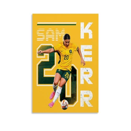 XULLONG Sam Kerr berühmte Fußballstern-Poster, Kunstdruck, Wandfoto, Farbe, hängendes Bild, Familienschlafzimmer, Dekoration, 40 x 60 cm von XULLONG