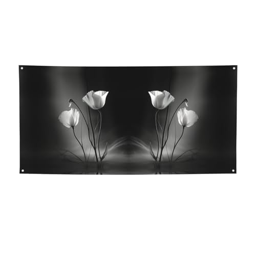 Schwarz-weiße Blumen-Druck-Banner für drinnen und draußen, Hintergrund-Banner, Requisiten, Hip-Hop-Event-Themenschild, Dekorationen Schwarz-weiße Blumen-Druck-Banner für drinnen und draußen, Hintergrund-Banner, Requisiten, Hip-Hop-Event-Themenschild, Dekorationen von XULLZH
