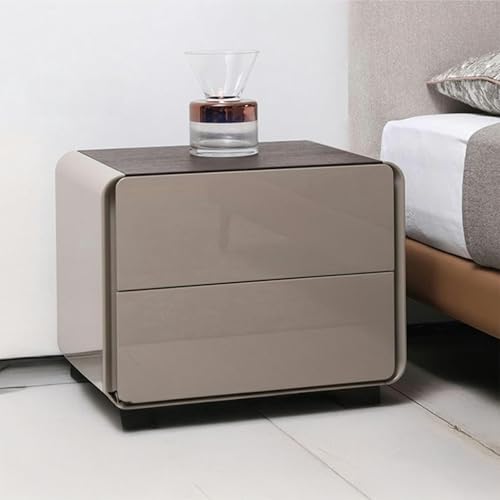 XULOEGYUNE Einfacher Nachttisch, moderner Schlafzimmer Nachttisch mit zwei Schubladen, großer Stauraum, abgerundetes Eckdesign, einfach zu montieren XULOEGYUNE Einfacher Nachttisch, moderner Schlafzimmer Nachttisch mit zwei Schubladen, großer Stauraum, abgerundetes Eckdesign, einfach zu montieren von XULOEGYUNE