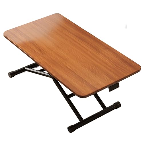 XULOEGYUNE [Faltbar und einfach zu verstauen] Multifunktionaler Gasdruckhebe-Esstisch, Couchtisch/Schreibtisch/Esstisch/Spielzeugtisch, 4-in-1, ein Muss für Wohnzimmer und Zuhause (braun) von XULOEGYUNE