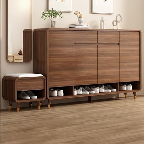 XULOEGYUNE Schuhschrank, Vollholz Schuhregal, 6-lagiger Schuhregal Organizer mit verstellbaren Regalen, geeignet für Eingangsbereich, Flur, Wohnzimmer (Kann 48 Paar aufnehmen) von XULOEGYUNE