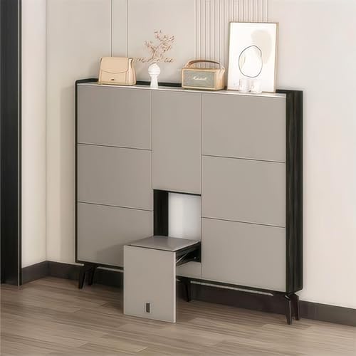XULOEGYUNE Schuhschrank mit Klappschublade, schmal, geeignet für Eingang, Veranda, 132 cm XULOEGYUNE Schuhschrank mit Klappschublade, schmal, geeignet für Eingang, Veranda, 132 cm von XULOEGYUNE